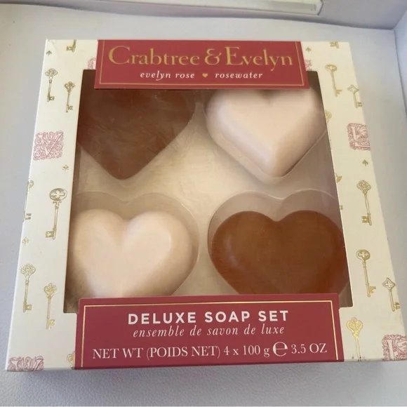Crabtree & Evelyn Heart Soap Gift Set - Pink & Brown - Picture 1 of 8